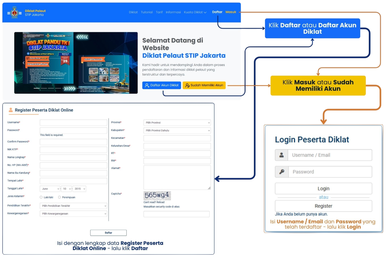 Tutorial Daftar dan Masuk